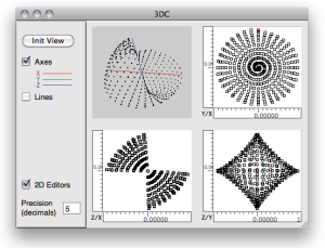 Displaying the points in a 3DC
editor