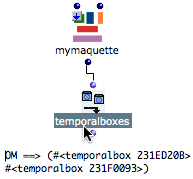 The temporal objects enclosed in the maquette is returned as a TemporalBoxes
list when evaluating the function.