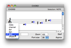 The MIDI port can be modified in score editors, like the channel
parameter.