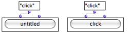 A button-box before and after the evaluation : "click" is a default text
argument.
